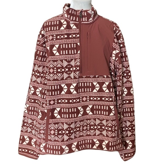 Duluth Trading Co Men's Checkpoint Fleece Pattern 1/4 Zip Mock Pullover. Size XL - Picture 1 of 7